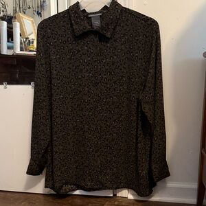 Chelsea & Theodore Animal Print Blouse, XL